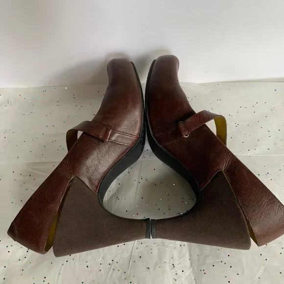 Tsubo Acrea Size 10 Brown Leather Slingback Mary Jane Pumps Comfort - 9.5 39.5 - Picture 7 of 13